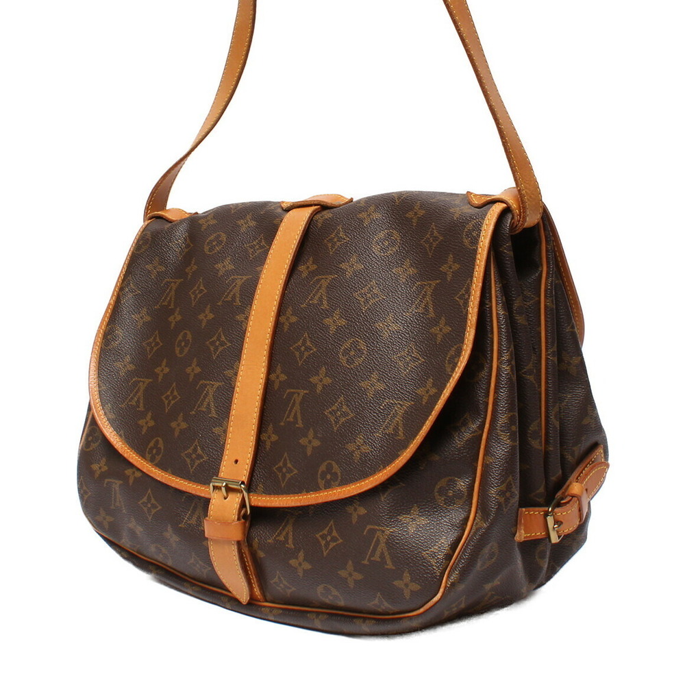 Louis Vuitton Saumur Monogram Leather Brown Shoulder Bag - Picture 2 of 6